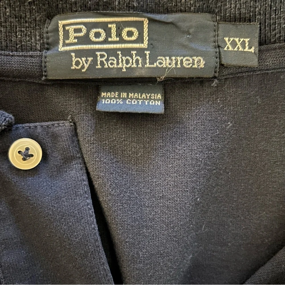 Polo Ralph Lauren Men’s Blue & Tan Trim Short Sleeve Cotton Polo Shirt SZ XXL